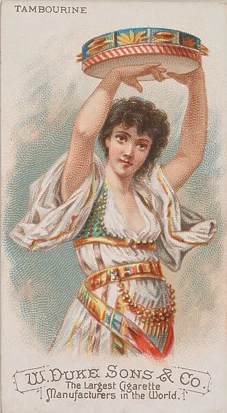 Tambourine, from the Musical Instruments series (N82) for Duke brand cigarettes, 1888