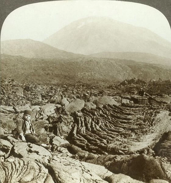 In the wilderness of Lava, at base of Vesuvius, Italy, c1909. Creator: Unknown
