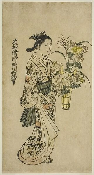 Young Girl Carrying a Flower Arrangement, first half of 18th century