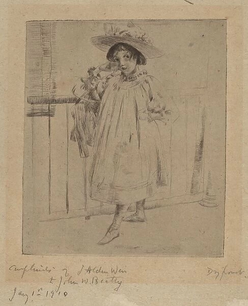 Young Girl with Large Hat, 1893. Creator: Julian Alden Weir