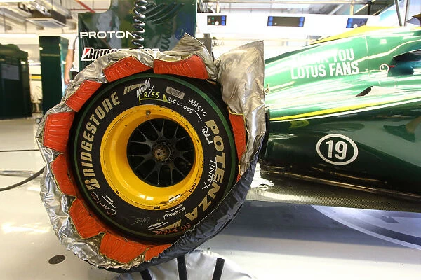 Formula One Young Driver Test: The last Bridgestone tyres to be fitted to a Lotus T127