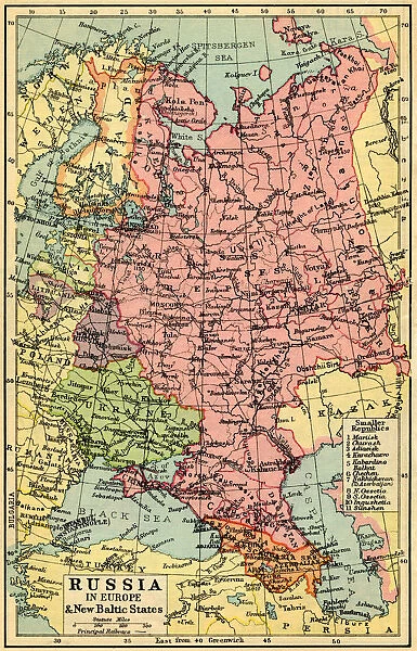A 1930s Map Of Russia In Europe And The New Baltic States