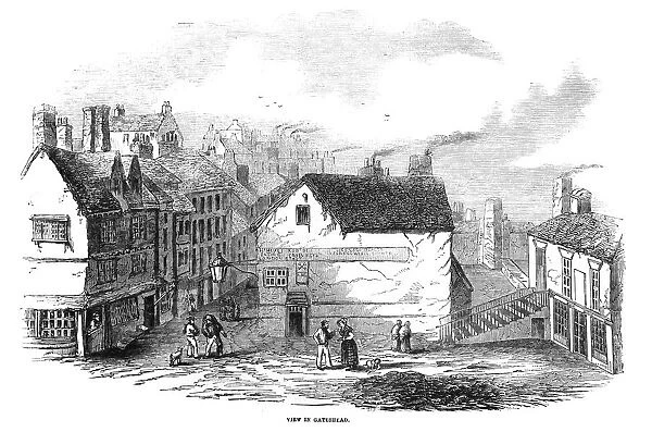 The Illustrated London News Etching From 1854. Great Fire Newcastle, view In Gateshead