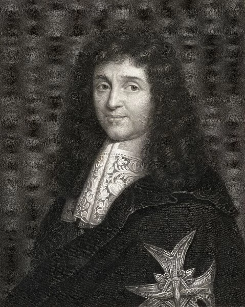 Jean Baptiste Colbert 1619-1683. Controller General Of Finance, From 1665, And Secretary Of State For The Navy, From1668 Under Louis Xiv. From The Book 'Gallery Of Portraits'Published London 1833