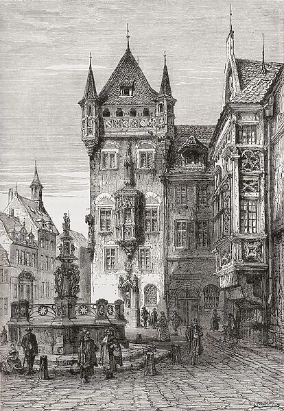 Nassauer Haus, Nuremberg, Bavaria, Germany In The 19Th Century. From Pictures From The German Fatherland Published C. 1880