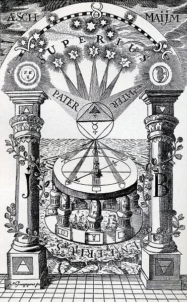 Reproduction Of A Freemason-Rosicrucian Compass 1779 From The Book The Freemason By Eugen Lennhoff Published 1932