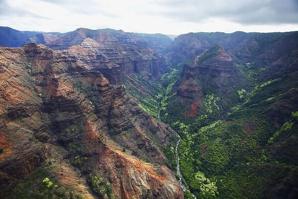 Rugged mountains and valley; Hawaii united states of america