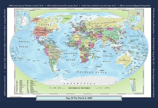 Historical World Events map 2009 US version