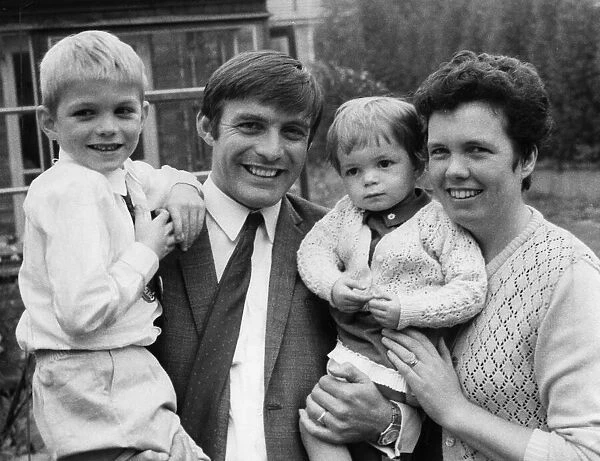 Chelsea forward Bobby Tambling at home with his wife Kathleen and children Gary 5