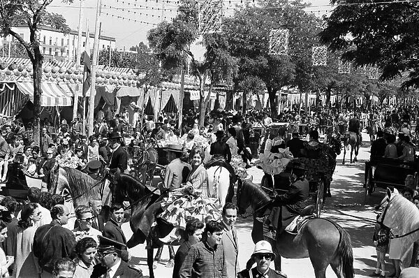 General scenes at Seville Fair. Seville, Spain. April 1966