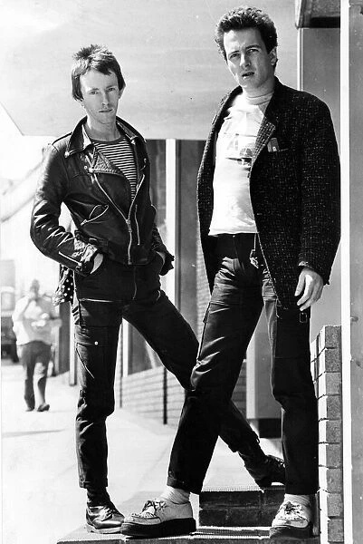 Joe Strummer (right) and Nicholas Headon members of the puck rock band The Clash pictured