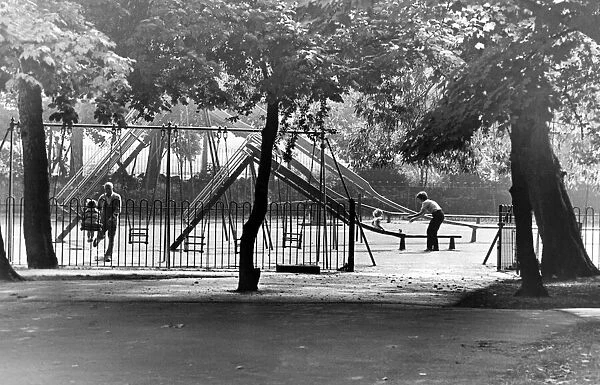 The playground in Albert Park, Middlesbrough, North Yorkshire. Circa 1983
