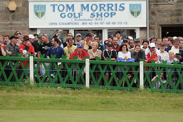 Tom Morris Golf Shop And Crowd On 18th Fairway