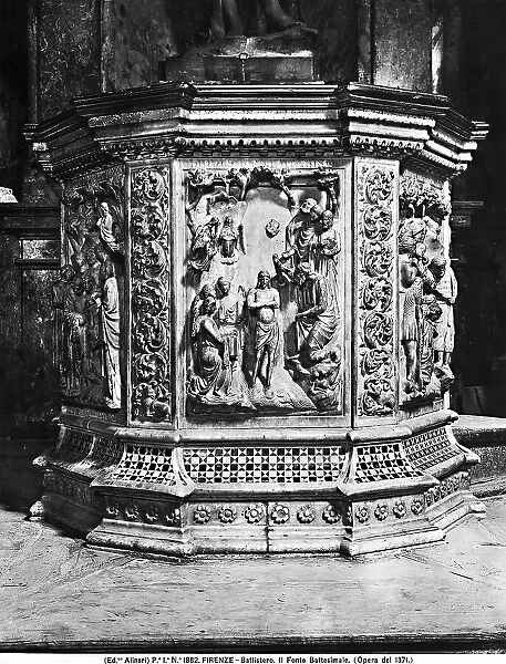 Baptismal font in the Baptistry of San Giovanni, Florence