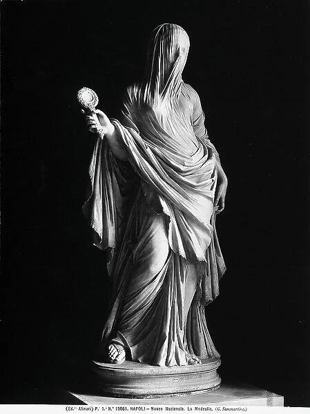 Modesty, sculpted by Giuseppe Sammartino, in the National Museum of Capodimonte, Naples, Campania