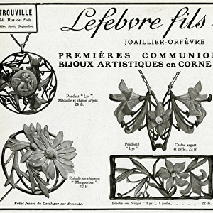 Advert for Lefebvre Fils Aine, art nouveau jewellery 1910