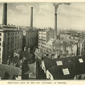 Aerial view of Frys chocolate factories, Bristol
