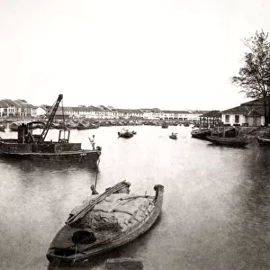Boats in the harbour, Singapore, c. 1880 s