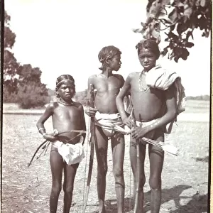 Three boys on a hunting trip, India