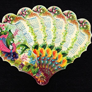 Calendar for 1876 in the form of a fan