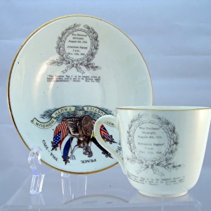 Chelson China cup and saucer - Britannia and Allied flags