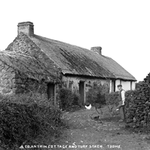 A Co. Antrim Cottage and Turf Stack, Toome