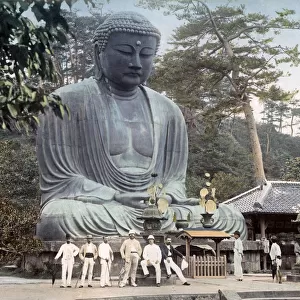 Daibutsu, statue of Buddha, Kamakura, Japan, circa 1890s. Date: circa 1890s