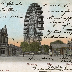 Ferris wheel and comedy theatre, Vienna, Austria