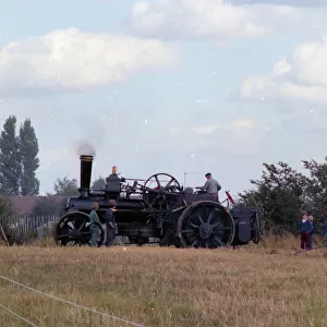 Fowler Ploughing Engine combo with plough in action