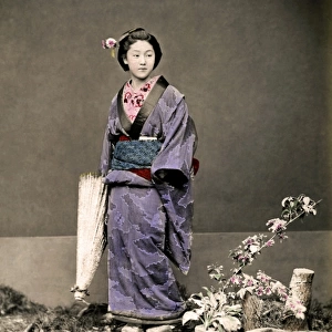 Geisha with umbrella, Japan