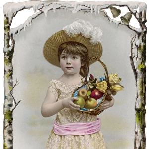Girl with Flowers / Fruit