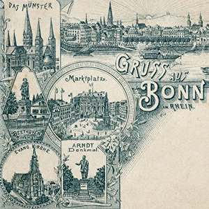 Greetings postcard from Bonn-am-Rhein, Germany