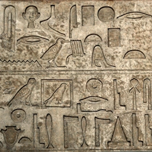 Hieroglyphic writing of the tomb of Nykaiankh. Egypt