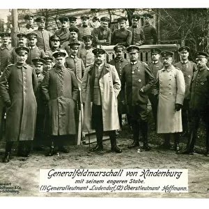 Hindenburg & Ludendorf with a group of Staff Officers