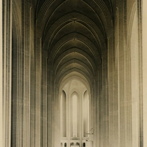 Interior of Grundtvigs Church, Copenhagen, Denmark