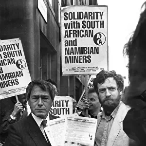 Jeremy Corbyn and Tony Banks at anti-apartheid demo