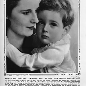 Lady Churston with her son