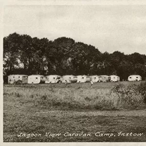 Lagoon View Caravan Camp, Instow, Devon. Date: circa 1950