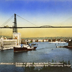 Marseille Transporter Bridge and entrance to the Old Port