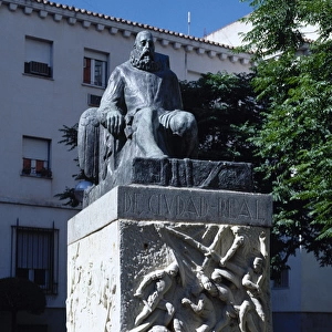 Miguel de Cervantes (1547-1616). Spanish writer. Monument by