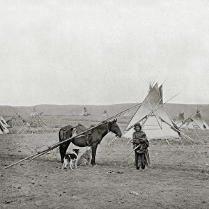 Native Canadian with Wigwams or Tepees
