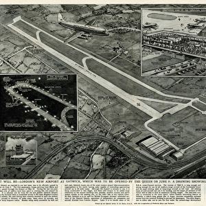 New Extended Gatwick Airport, South London 1958