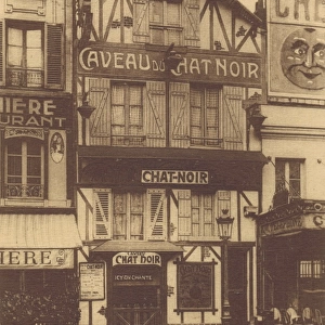 The portrait fa硤e of Le Chat Noir, Montmartre, Paris, 1920