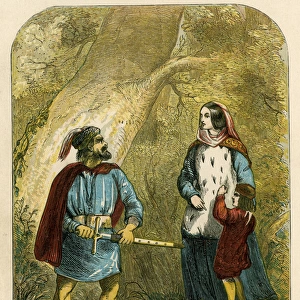 Queen Margaret of Anjou with son and robber