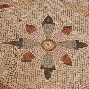 Roman mosaic. Floral decoration. Ostia Antica. Italy