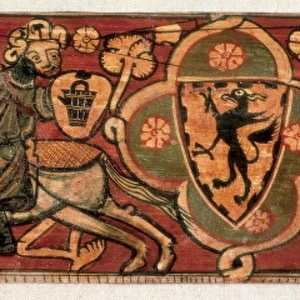 Scene of a medieval fight between two knights