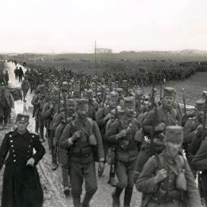 Serbian army marching to Mikra, near Salonika, WW1