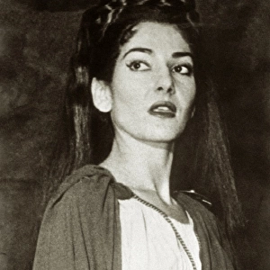The soprano Maria Callas in the main role of the opera Norma