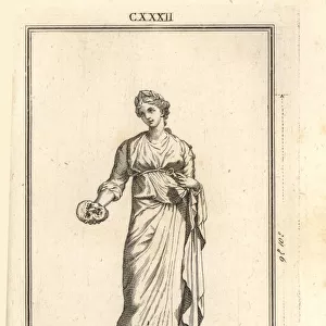 Statue of Thalia, muse of comedy, with mask and trumpet