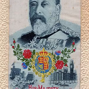 Stevens silk postcard of King Edward V11